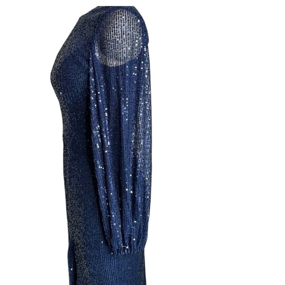 Mac Duggal 42018 Navy Sequin Cocktail Dress Size 8 NWT $358 - Picture 10 of 12